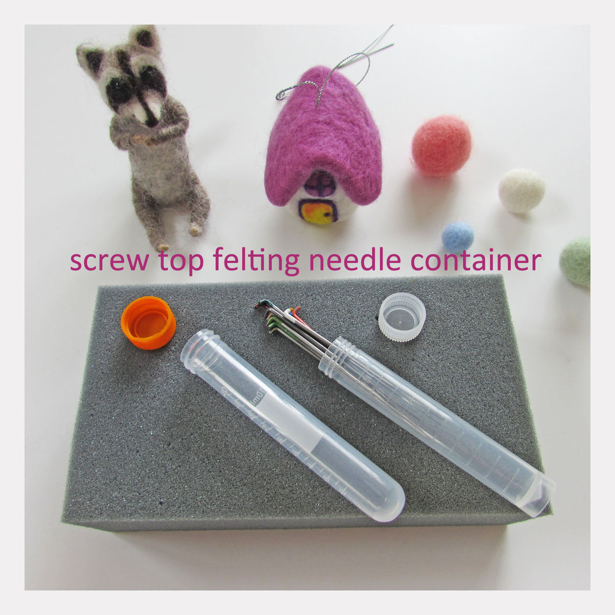Needle Felting Tool felting needles container can hold up to 20 need