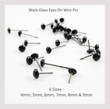 Needle Felting Accessories - Glass Eyes on wire pins