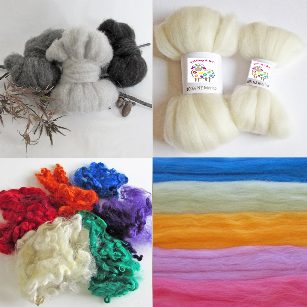 Fiber - natural white core wool roving – felting 4 fun