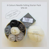 Needle Felting Starter Kit  - 6 Colours (A easy start for beginner)