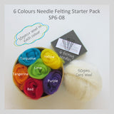 Needle Felting Starter Kit  - 6 Colours (A easy start for beginner)