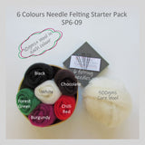 Needle Felting Starter Kit  - 6 Colours (A easy start for beginner)
