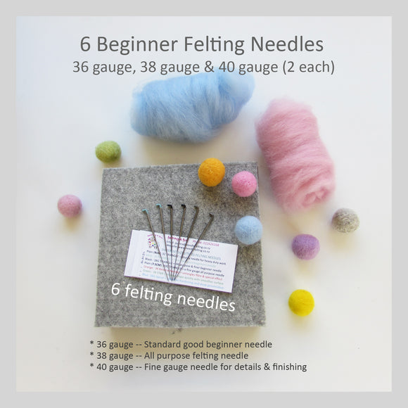 6 Felting Needles for needle felting - Triangle blade