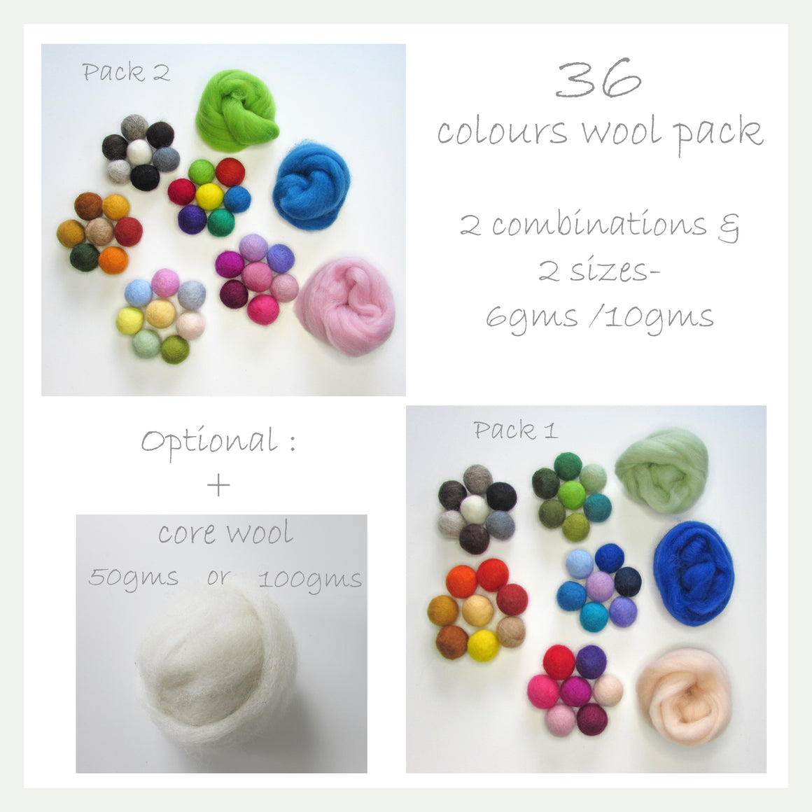 Multi Colours Wool Pack felting 4 fun