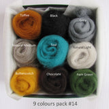 9 Colours Wool Roving Pack - Spring Colour