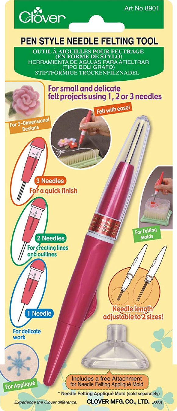 Multi Needle Felting Tool - Pen Style 3 needles Tool - Clover 8901