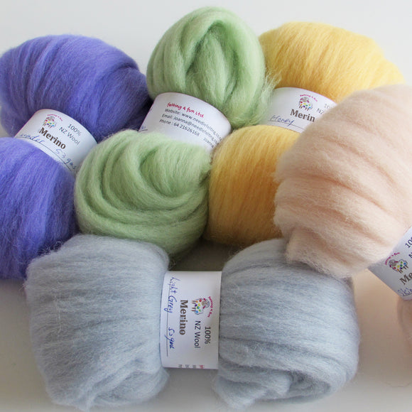 Merino Wool Sliver - 31 Colours Felting Wool in 30 or 50 grams