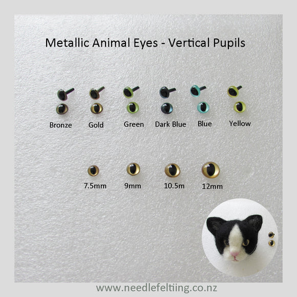 Needle Felting Craft Eyes - Vertical Pupils Eyes