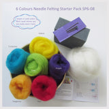Needle Felting Starter Kit  - 6 Colours (A easy start for beginner)