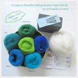 Needle Felting Starter Kit  - 6 Colours (A easy start for beginner)