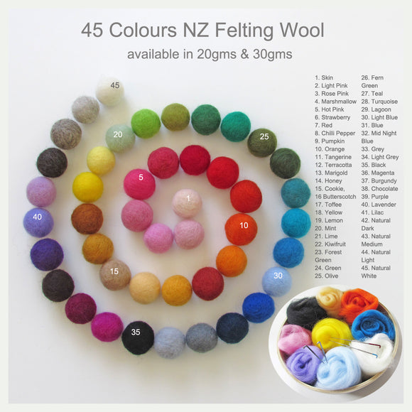 Felting Wool - NZ wool for Needle Felting & Wet Felting 20-30gms