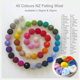 Felting Wool - NZ wool for Needle Felting & Wet Felting 20-30gms