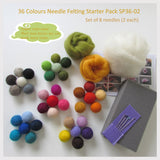 Needle Felting Starter Pack - 36 Colours Pack ( You can make a lot of items with it)