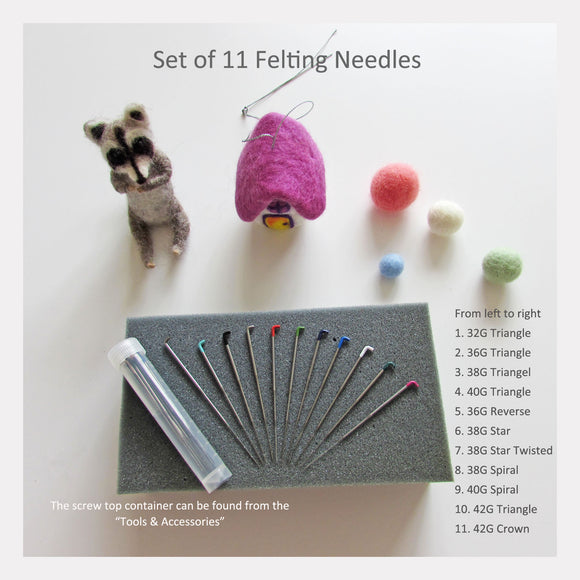 Desert Breeze Felting Needles, German-Made, Color-Coded, High Carbon Steel, Storage Tin, Size: 36 Gauge; 38 Gauge; 40 Gauge, Silver