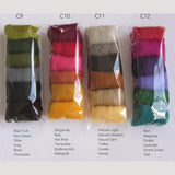 6 Colours NZ Wool Roving Pack - 12 different combinations to choose