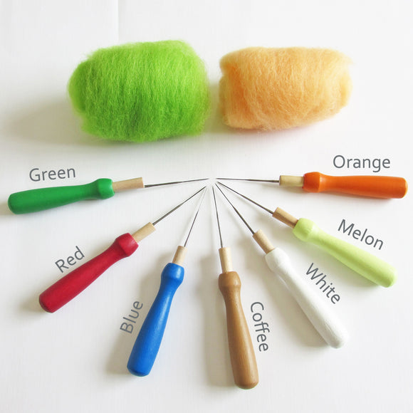 Needle Felting Tools - Single wooden handle