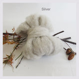 100 grams Natural Colour Wool Roving - Dark Grey