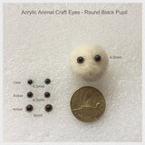 Needle Felting Craft Eyes - Round Pupils Eyes