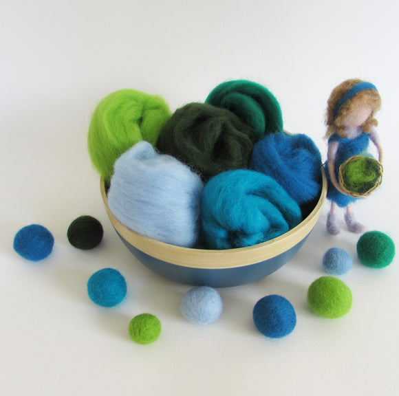 NZ Wool Roving Pack - 6 colours pack