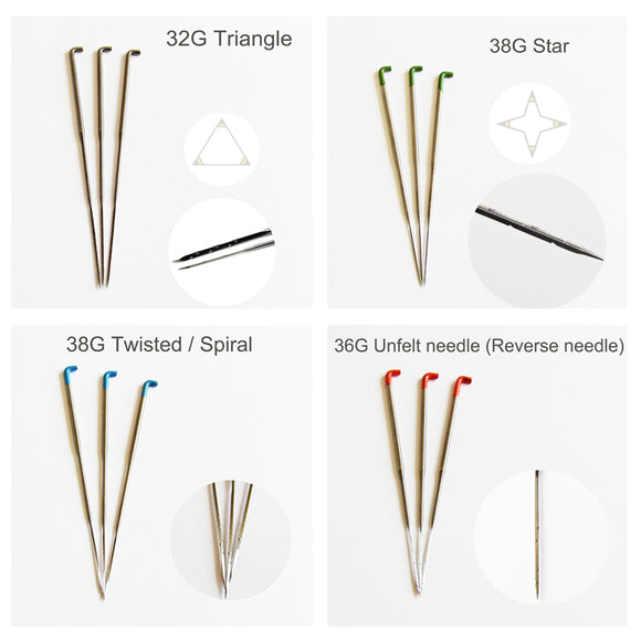 Felting Needles - 12 different sizes and types to choose